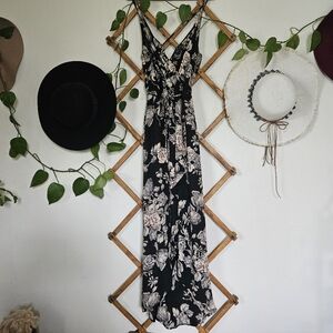 Astr Black and White Spaghetti Strap Maxi Dress